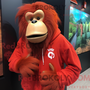Rød orangutang maskot...