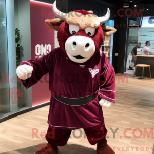 Maroon Zebu maskot kostume...