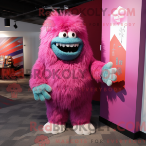 Magenta Yeti mascot costume...