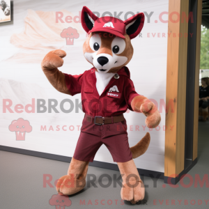 Maroon Dingo mascot costume...