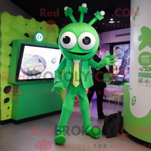 Green Spider mascot costume...