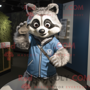 Sølv vaskebjørn maskot...