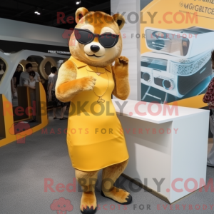 Gold Marten maskot kostume...