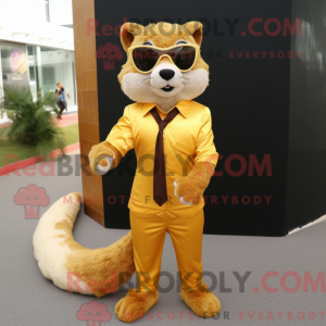 Gold Marten mascot costume...