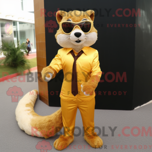 Gold Marten maskot kostym...