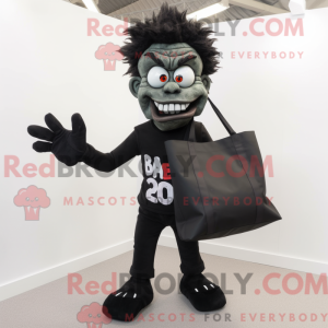 Sort Zombie maskot kostume...