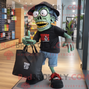 Black Zombie mascot costume...