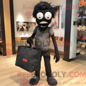 Sort Zombie maskot kostume...