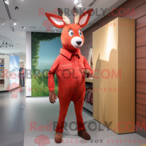 Red Roe Deer maskot kostume...