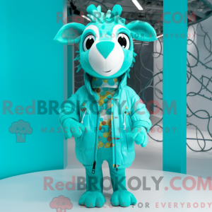 Turquoise Giraffe mascot...