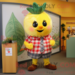 Gul jordbær maskot kostume...