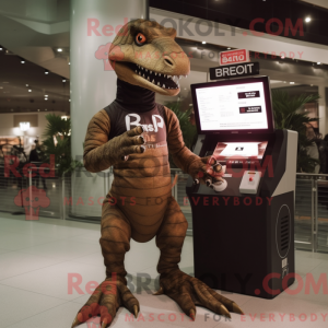 Brun Allosaurus maskot...