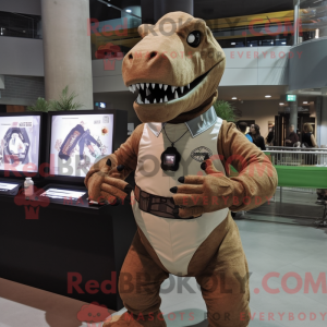 Brown Allosaurus mascot...