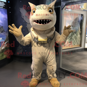 Beige Swordfish mascot...