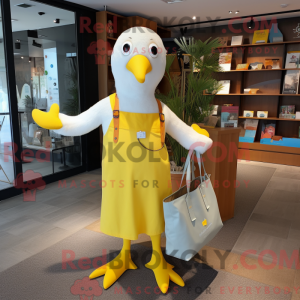 Yellow Gull maskot kostyme...