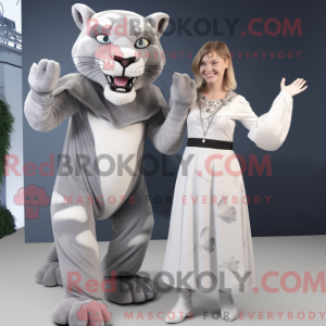 Grå Smilodon maskot kostume...