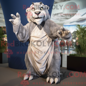 Grå Smilodon maskot kostume...