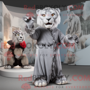 Grå Smilodon maskot kostume...