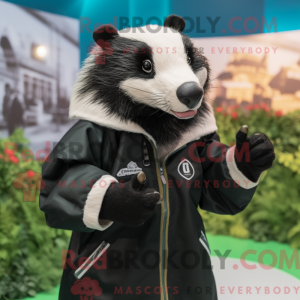 Black Badger mascot costume...