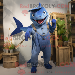 Blue Swordfish mascot...