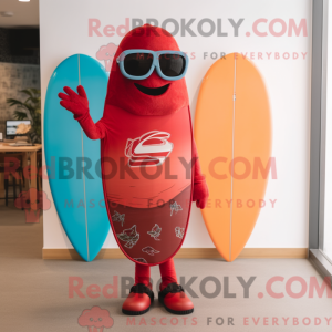 Rød Surfboard maskot...