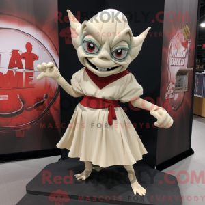 Beige Vampyr maskot kostume...