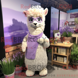 Lavendel alpaka maskot...
