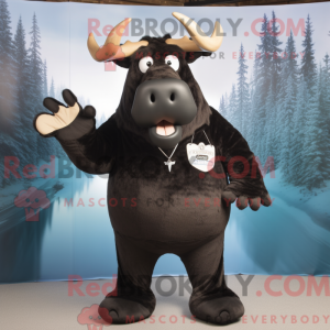 Black Moose mascottekostuum...