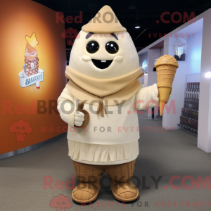 Tan Ice Cream Cone mascot...