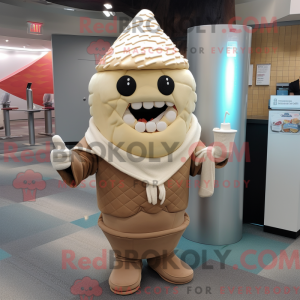 Tan Ice Cream Cone mascot...