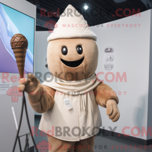 Tan Ice Cream Cone mascot...