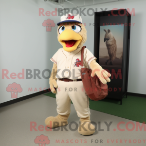Beige Rooster mascot...