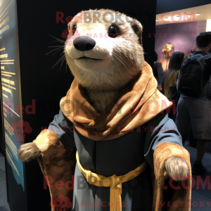 Gold Otter-maskotdraktfigur...