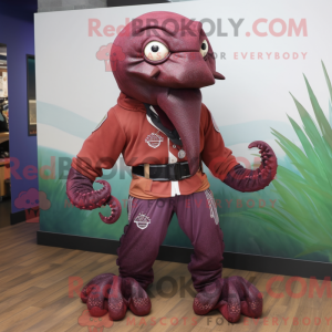 Maroon Kraken mascot...