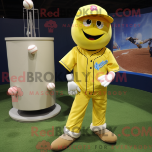 Yellow Baseball Ball mascot...