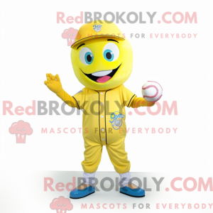 Yellow Baseball Ball mascot...