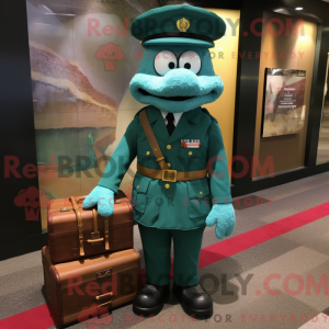 Blågrøn Beret maskot...