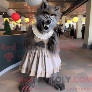 Grå varulv maskot kostume...
