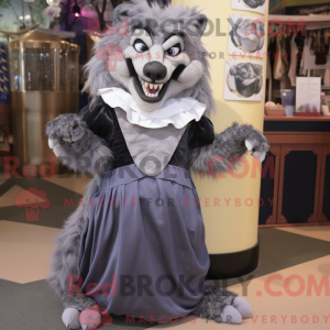 Grå varulv maskot kostume...