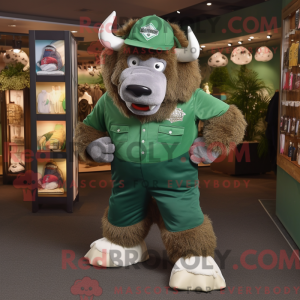 Green Bison mascot costume...