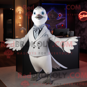 Silver Dove mascot costume...