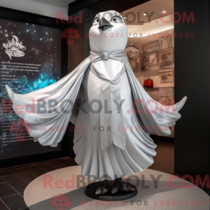 Silver Dove maskot kostume...