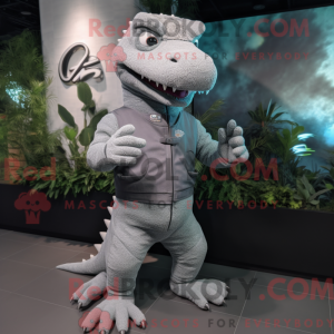 Gray Crocodile mascot...