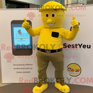 Yellow Steak mascot costume...