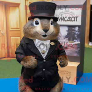 Black Marmot mascot costume...