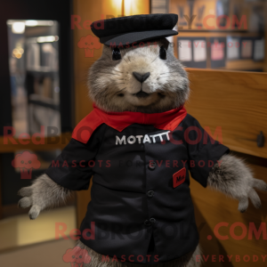 Black Marmot mascot costume...