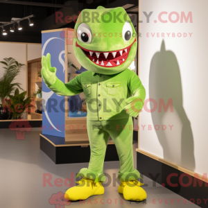 Lime Green Shark mascot...