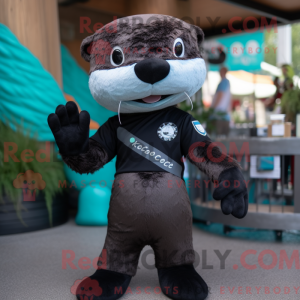 Black Otter mascottekostuum...