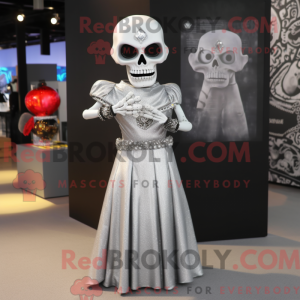 Silver Skull mascot costume...