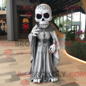 Silver Skull mascot costume...